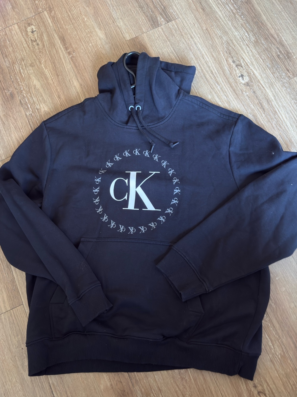 Calvin Klein Black Zip-Up Hoodie with White CK Emblem